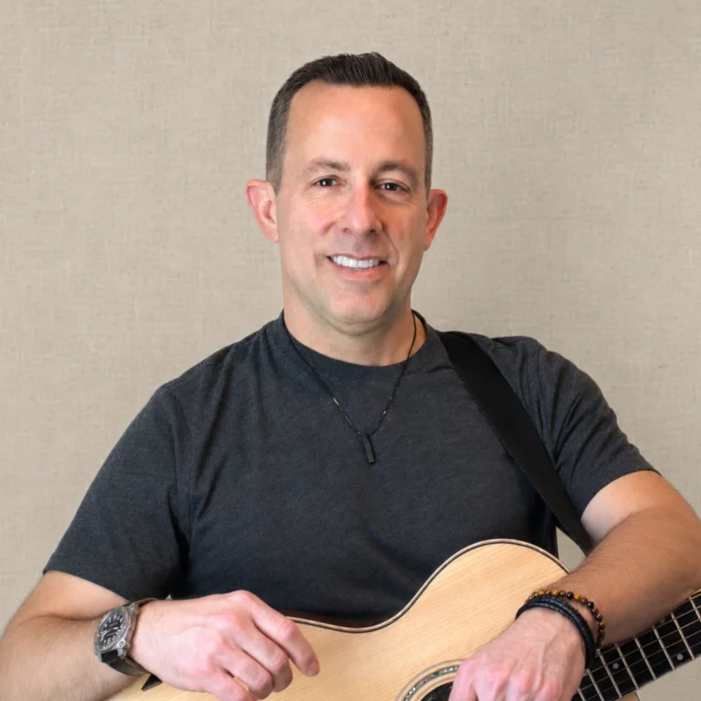 Steve Bergamini performing acoustic guitar and vocals in New Jersey & New York